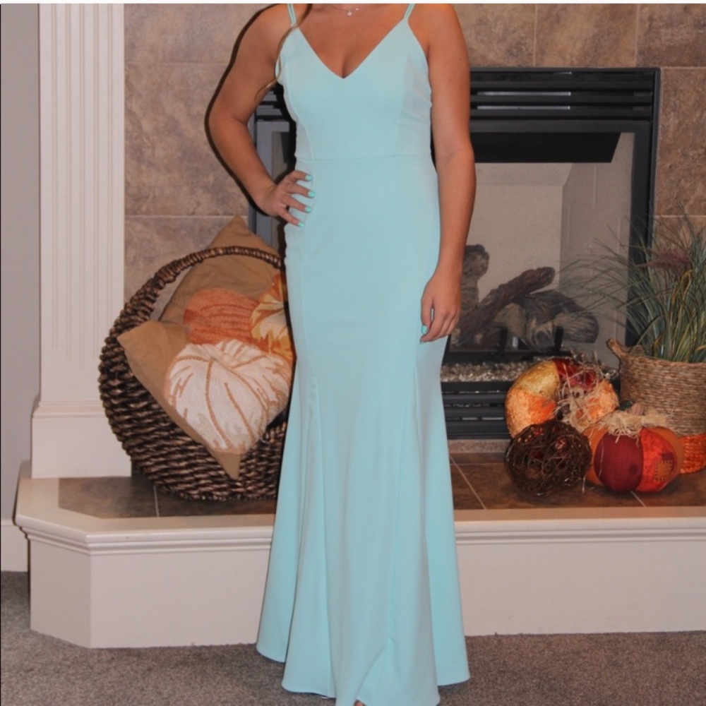 Aqua Long Prom/Homecoming Dress